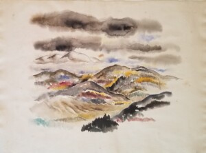 Louise Ronnebeck, Fall Mountain Landscape, watercolor on paper, undated