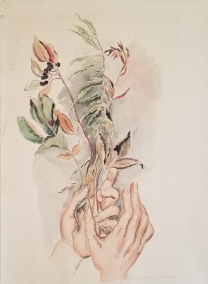 Louise Ronnebeck, watercolor and ink on paper, undated