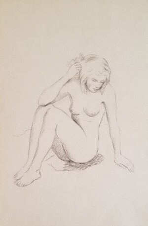 Louise Ronnebeck, Nude, pencil on paper, undated