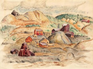 Louise Ronnebeck, Colorado Mine, watercolor, c1933