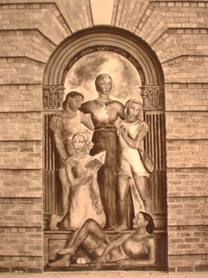 Morey Junior High School, fresco, Denver, Colorado, 1934 Louise Ronnebeck, Morey Junior High School, fresco, Denver, Colorado, 1934