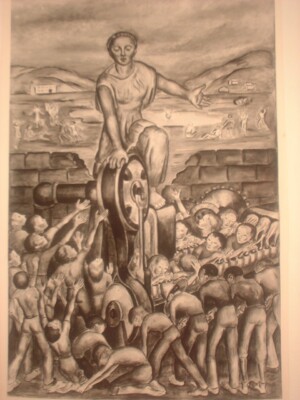 Louise Ronnebeck, Mural Study for Department of Justice, Justice for Labor, c1940