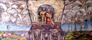 Louise Ronnebeck, The Fertile Land Remembers, oil on canvas, Worland, Wyoming Post Office, now in the Dick Cheney Federal Building, Casper, Wyoming, 1938