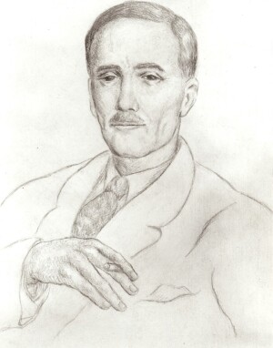 Louise Ronnebeck, Portrait of Allen True, pencil on paper, undated